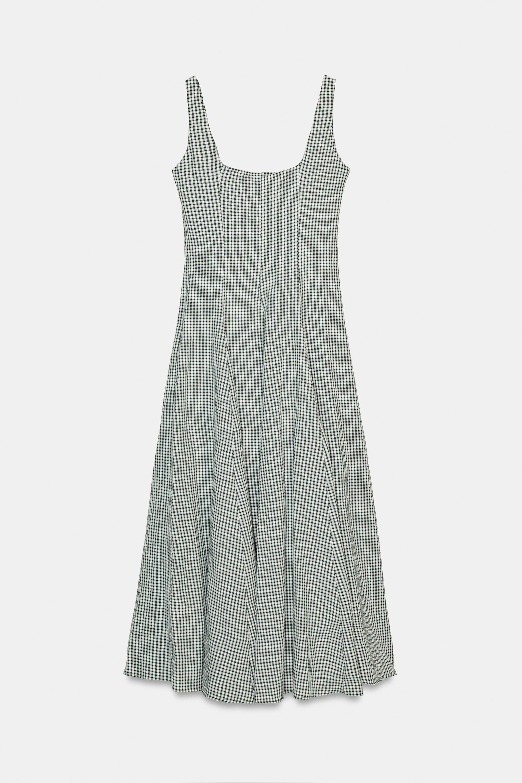 GINGHAM MIDI DRESS